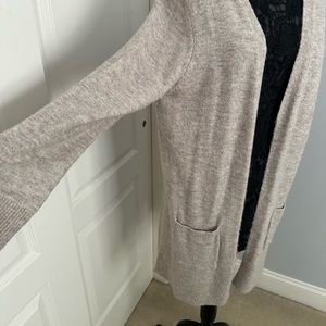 Long cardigan soft grey blush L